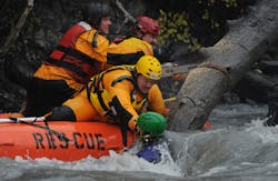 The Anchorage Fire Department performed a swiftwater rescue on Eagle River on Sept. 16.