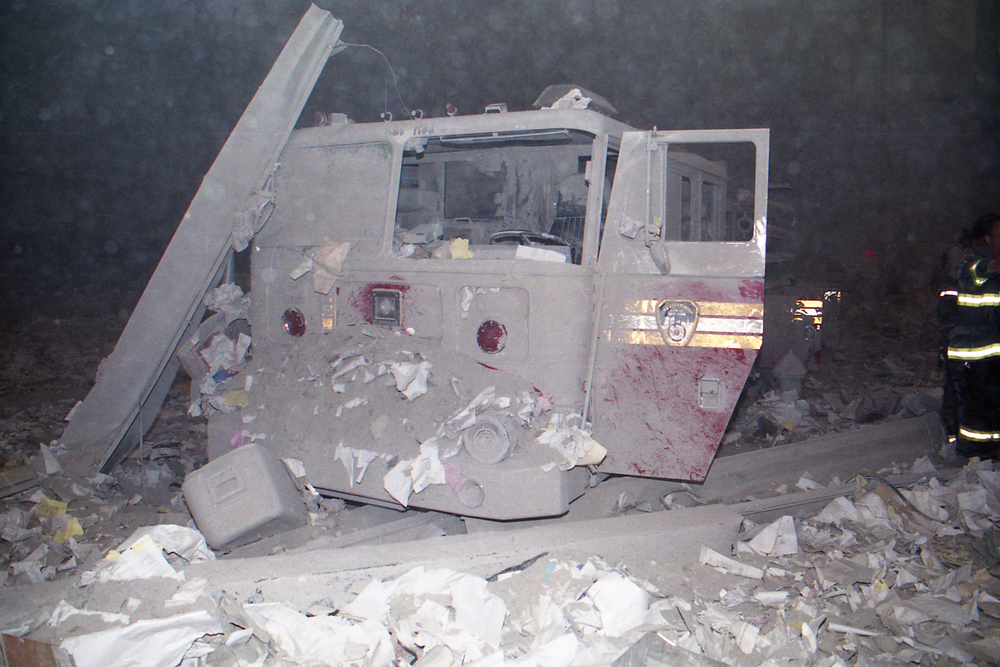 FDNY Engine 214 was parked about a block east of the World Trade Center Site when the towers collapsed.