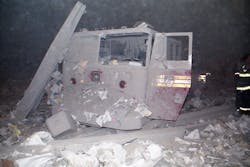 FDNY Engine 214 was parked about a block east of the World Trade Center Site when the towers collapsed.