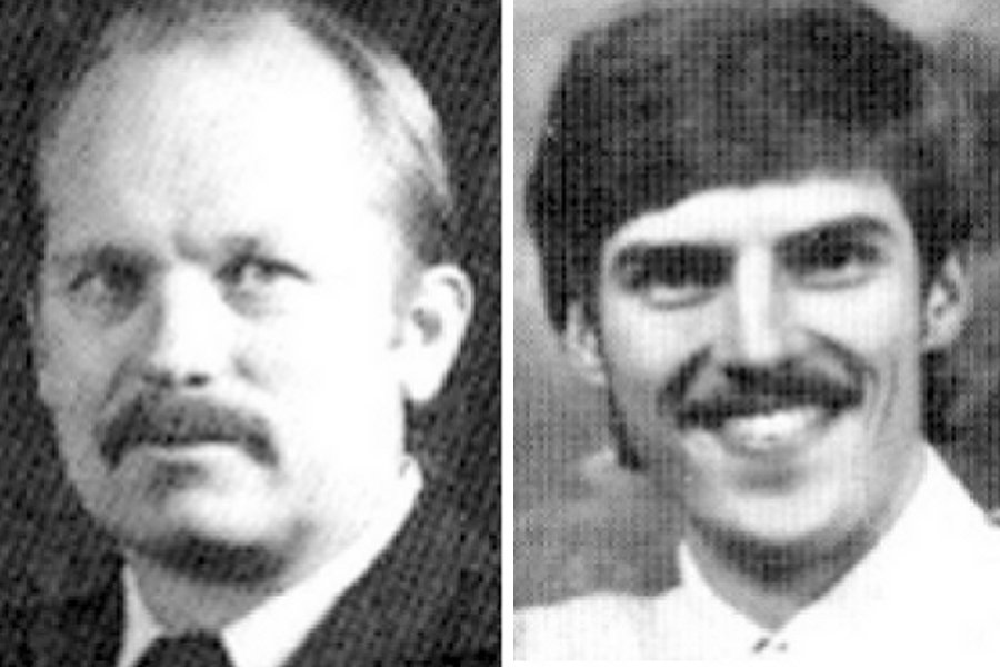 Capt. Gary Porter, left, and Firefighter Tim Lewis died when a wall collapsed on them during an arson fire on Oct. 24, 1992.