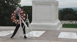 A wreath was laid on behalf of fallen firefighters at the Tomb of the Unknown Soldier in Arlington, Va. on Oct. 4.