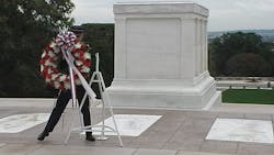 A wreath was laid on behalf of fallen firefighters at the Tomb of the Unknown Soldier in Arlington, Va. on Oct. 4. A wreath was laid on behalf of fallen firefighters at the Tomb of the Unknown Soldier in Arlington, Va. on Oct. 4.