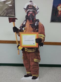 The Washington Fire Department in Illinois is rolling out 'Cardboard Brian' as part of its Fire Prevention Week efforts. The Washington Fire Department in Illinois is rolling out 'Cardboard Brian' as part of its Fire Prevention Week efforts.