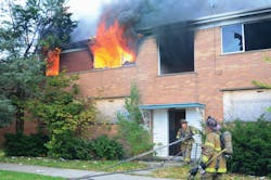 OCT. 12: DETROIT, MI – Companies from the 9th Battalion responded to a vacant apartment building. This fire was brought under control using two lines in 30 minutes. OCT. 12: DETROIT, MI – Companies from the 9th Battalion responded to a vacant apartment building. This fire was brought under control using two lines in 30 minutes.