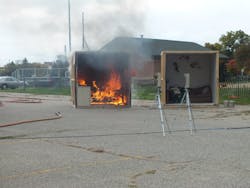 A burn cell is shown at the joint Lansing and Lansing Township Fire Prevention Week open house on Sat., Oct. 6.