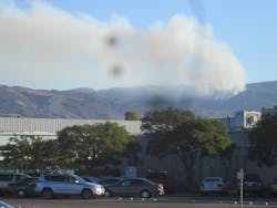 The Lookout Fire is seen from Santa Barbara, Calif. on Oct. 17.