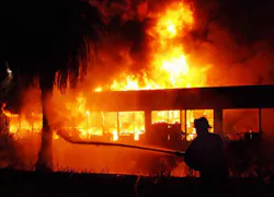 Los Angeles Firefighters battled a massive commercial fire in the Echo Park neighborhood for close to two hours on Oct. 9. Los Angeles Firefighters battled a massive commercial fire in the Echo Park neighborhood for close to two hours on Oct. 9.
