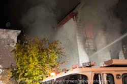 The blaze started on the second floor of the apartment building and quickly spread to the third in Manchester, N.H. on Oct. 17.
