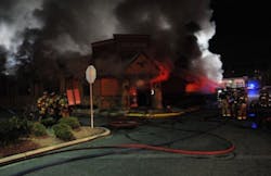Gastonia firefighters battled a large blaze on Oct. 16 at a Longhorn Steakhouse.