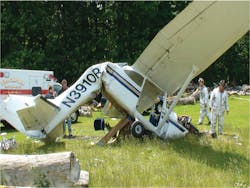 A single-engine aircraft crashed in an upstate New York farm field. A single-engine aircraft crashed in an upstate New York farm field.