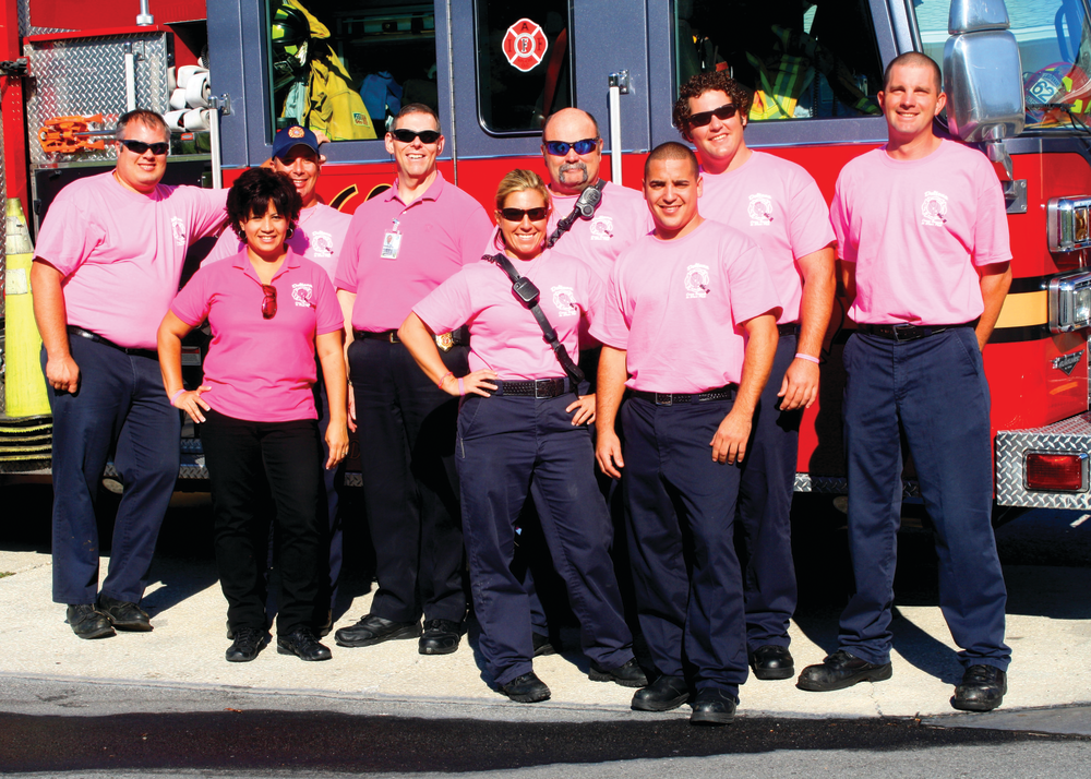Deltona firefighters wore pink uniform t-shirts while on duty for the entire month of October.