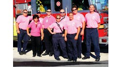 Deltona firefighters wore pink uniform t-shirts while on duty for the entire month of October.
