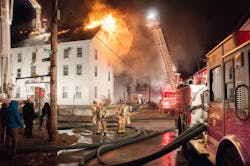 A 3-alarm fire broke out Sunday at 3 Barr St. in Manchester, N.H. A 3-alarm fire broke out Sunday at 3 Barr St. in Manchester, N.H.