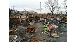 A view of just some of the damage done in the Breezy Point section of Queens, NY, one of the neighborhoods hit hardest by Hurricane Sandy.