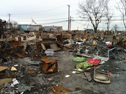 A view of just some of the damage done in the Breezy Point section of Queens, NY, one of the neighborhoods hit hardest by Hurricane Sandy.