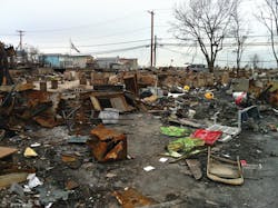 A view of just some of the damage done in the Breezy Point section of Queens, NY, one of the neighborhoods hit hardest by Hurricane Sandy. A view of just some of the damage done in the Breezy Point section of Queens, NY, one of the neighborhoods hit hardest by Hurricane Sandy.