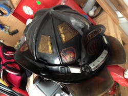 Burned Fire Helmet
