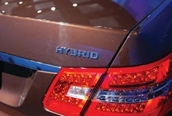 All hybrid and electric vehicles that comply with the new J2990 document will display at least one exterior 'badging' at the rear of the vehicle and possibly one additional badge on each side of the vehicle. The badging must be recognizable as a hybrid or electric vehicle badge by an approaching responder from a distance of 50 feet. The Standards calls for the exterior badging to contain the word 'hybrid', 'electric', 'plug-in hybrid', or a combination of letters such as 'HV', 'EV', 'PHEV' or 'BEV'. In certain cases, the exterior badging can be a unique name or symbol recognizable as a hybrid or electric vehicle identification; i.e. VOLT, LEAF, etc. All hybrid and electric vehicles that comply with the new J2990 document will display at least one exterior 'badging' at the rear of the vehicle and possibly one additional badge on each side of the vehicle. The badging must be recognizable as a hybrid or electric vehicle badge by an approaching responder from a distance of 50 feet. The Standards calls for the exterior badging to contain the word 'hybrid', 'electric', 'plug-in hybrid', or a combination of letters such as 'HV', 'EV', 'PHEV' or 'BEV'. In certain cases, the exterior badging can be a unique name or symbol recognizable as a hybrid or electric vehicle identification; i.e. VOLT, LEAF, etc.