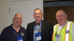 Author Dr. Harry Carter (center) with Jack Peltier (right) and Los Pinos, CO, Deputy Chief Thomas W. Aurnhammer at a recent trade show.