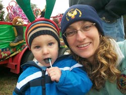 Author Cynthia Mills posed with Cade Legend Moyer for this photograph earlier this year. Author Cynthia Mills posed with Cade Legend Moyer for this photograph earlier this year.