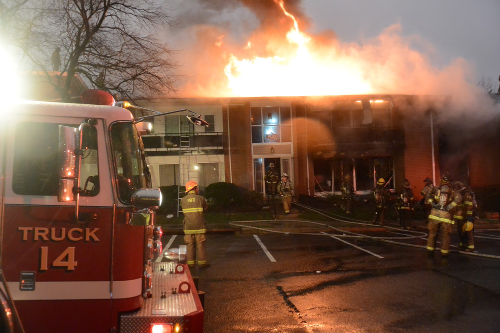 Dozens of residents are displaced after a fire ripped through an apartment complex in Greenbelt, Md. on Dec. 26.
