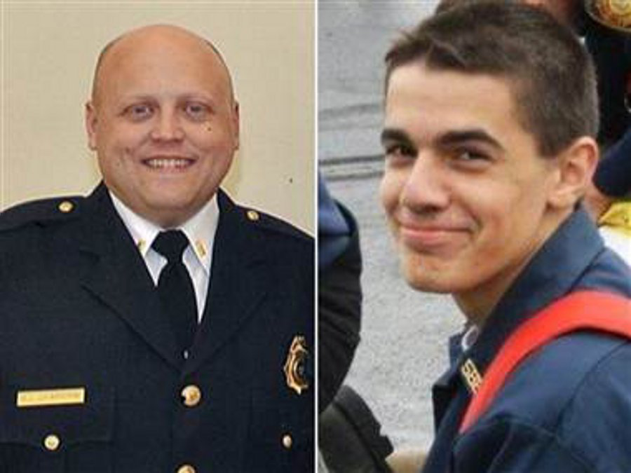 Firefighters Michael Chiapperini and Tomasz Kaczowka