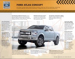 The Ford Atlas Concept design that will feature fuel efficiency and smart technologies. Click on the infographic link in the story to see a more detailed image.