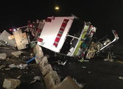 Four Prince George's County firefighters were seriously injured when their fire truck wrecked on the beltway. Four Prince George's County firefighters were seriously injured when their fire truck wrecked on the beltway.