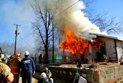 This house is equipped with sensors and monitors to determine the impact of firefighting techniques. This house is equipped with sensors and monitors to determine the impact of firefighting techniques.