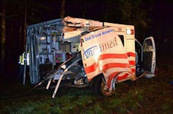 The patient in this ambulance called 911 after being ejected. The patient in this ambulance called 911 after being ejected.