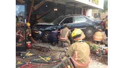 This photo was taken with an iPad after a car veered off a roadway and crashed into the patio eating area of a Las Vegas restaurant. Ten people were injured with four trapped under the vehicle. The photo was sent out before the media arrived on scene and it was all around Las Vegas within minutes.