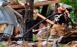 Officials are trying to determine what made a house blow up. Officials are trying to determine what made a house blow up.