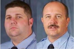 Bryan, Texas Fire Lieutenants Eric Wallace, left and Gregory Pickard, right were killed in the Feb. 15 fire. Bryan, Texas Fire Lieutenants Eric Wallace, left and Gregory Pickard, right were killed in the Feb. 15 fire.