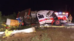 An 18-year-old Reno County (Kan.) firefighter suffered only minor injuires after the fire engine she was driving rolled over.