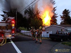 Fire scene on NE Fremont Street. Fire scene on NE Fremont Street.