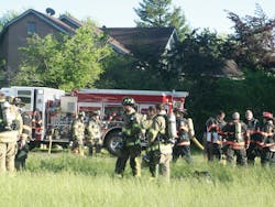 When mutual aid departments train together, they develop a good rapport with each other and can learn about each other's equipment and apparatus. When mutual aid departments train together, they develop a good rapport with each other and can learn about each other's equipment and apparatus.