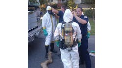 Both police hazardous device technicians and fire hazardous materials technicians went down range in appropriate PPE and evaluated the substance.