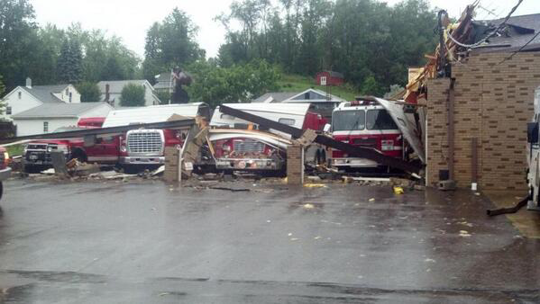 Ohio Fire Station Destroyed, Apparatus Damaged by Storm Firehouse