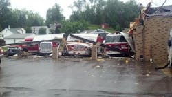This is what's left of the Mineral City Fire Department. This is what's left of the Mineral City Fire Department.