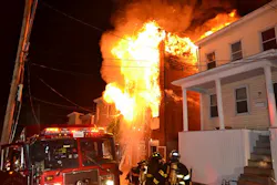 When firefighters arrived, the two-story home was fully involved. When firefighters arrived, the two-story home was fully involved.