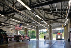 Kaestle Boos Associates and Robert Mitchell Associates Inc. designed this apparatus bay for the Holden, MA, Fire Department.