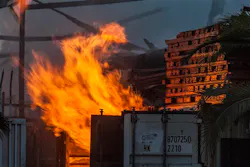 Flames burned for more than eight hours in a Santa Ana warehouse.