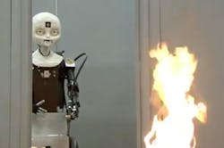 With human-like qualities, the U.S. Navy's shipboard autonomous firefighting robot (SAFFiR) is being designed to detect and extinguish fire on it own. With human-like qualities, the U.S. Navy's shipboard autonomous firefighting robot (SAFFiR) is being designed to detect and extinguish fire on it own.