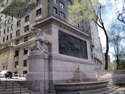 After the line-of-duty death of FDNY Deputy Chief Charles Washington Krueger on Feb. 14, 1908, a call for a fitting monument began. The idea expanded to include all firemen killed, not just the chief. Fundraising went on for years until the present memorial was constructed and dedicated in 1913. The monument even has a tablet recognizing the bravery and service of fire horses. After the line-of-duty death of FDNY Deputy Chief Charles Washington Krueger on Feb. 14, 1908, a call for a fitting monument began. The idea expanded to include all firemen killed, not just the chief. Fundraising went on for years until the present memorial was constructed and dedicated in 1913. The monument even has a tablet recognizing the bravery and service of fire horses.