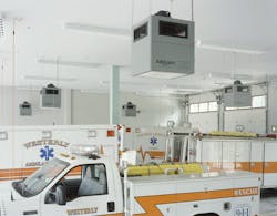 The AirVac system is completely automatic with no hoses to attach to apparatus.