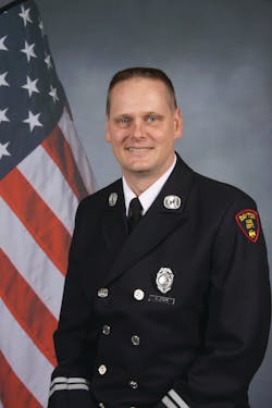Captain Barry Cron of the City of Dayton, OH, Fire Department was struck by a pickup truck while operating at a traffic accident scene in wintry weather.