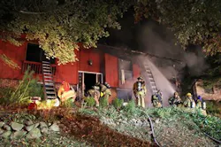 Three people were injured, and the family's dog died in this house fire.