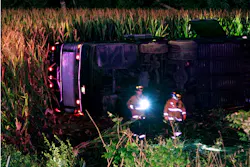 Officials work the scene of an overturned Greyhound bus on interstate I-75 in Liberty Township, Ohio on Saturday, Sept. 14, 2013. Authorities say that at least 34 people have been hurt, with injuries ranging from minor to severe. Officials work the scene of an overturned Greyhound bus on interstate I-75 in Liberty Township, Ohio on Saturday, Sept. 14, 2013. Authorities say that at least 34 people have been hurt, with injuries ranging from minor to severe.