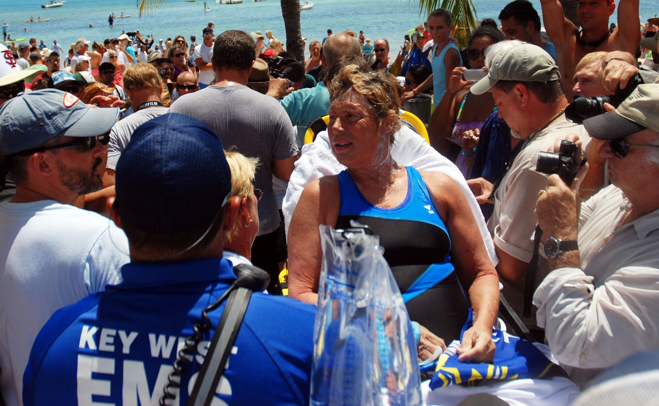 After swimming from Cuba to Key West, Diana Nyad, was taken to the hospital for a check-up.
