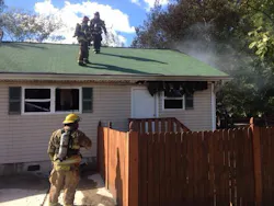 The scene where three firefighters were burned Monday. The scene where three firefighters were burned Monday.